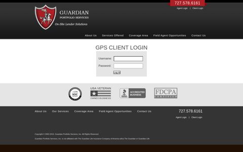 Agent Login Client Login - Guardian Portfolio Services