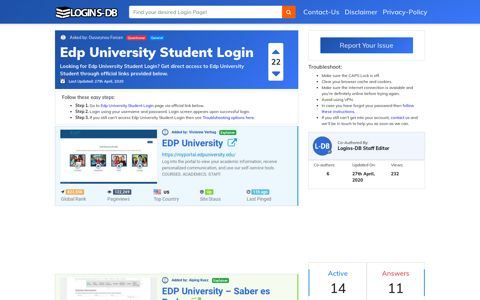 Edp University Student Login - Logins-DB