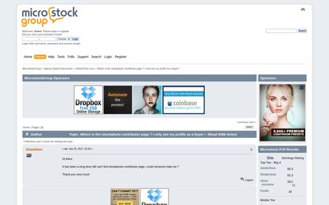 Where is the istockphoto contributor page ? I only see my ...