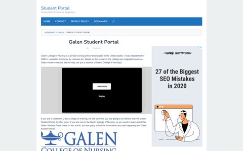 Galen Student Portal – Student Portal