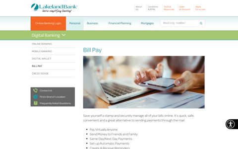 Bill Pay | Lakeland Bank