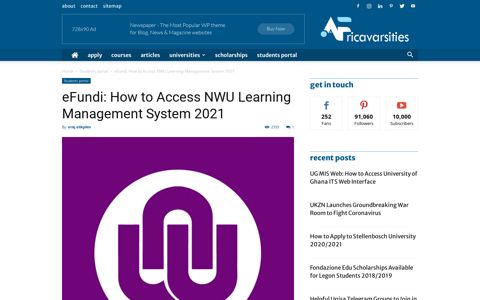 eFundi: How to Access NWU Learning Management System ...
