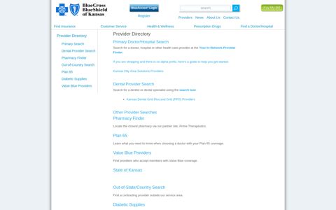 Provider Directory - BCBSKS