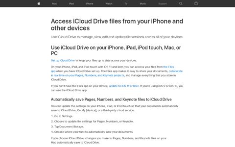 Access iCloud Drive files from your iPhone and other devices ...