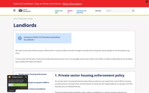 Landlords | Westminster City Council