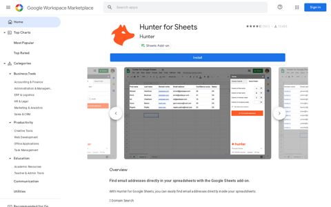 Hunter for Sheets - Google Workspace Marketplace
