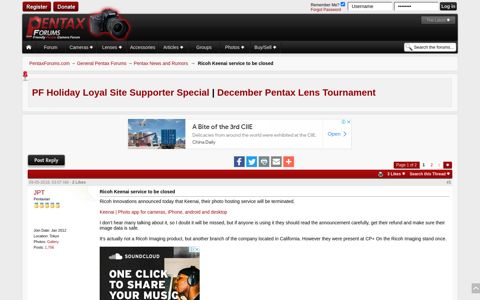 Ricoh Keenai service to be closed - PentaxForums.com