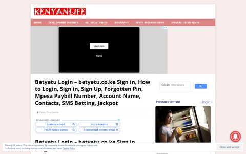 BetYetu Login: My Account, betyetu.co.ke Sign in, Forgot Pin ...