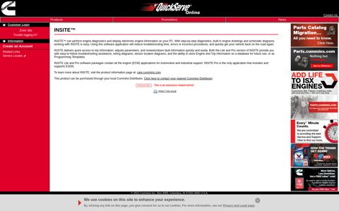 INSITE™ Loading... - Cummins QuickServe Online