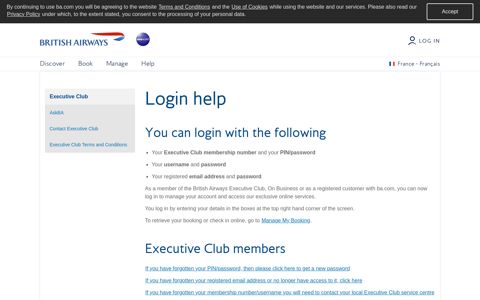 British Airways - Login help - Iberia