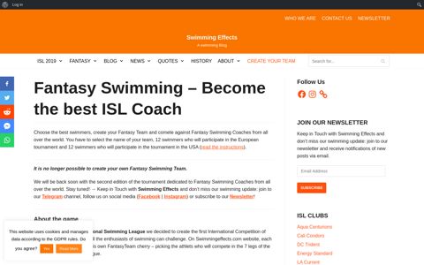 Fantasy Swimming - Become The Best ISL Coach