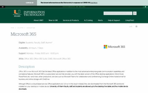 Microsoft 365 - University of Miami Information Technology