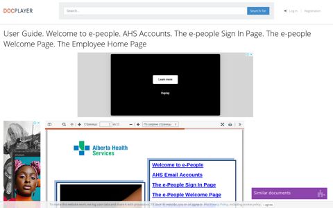 User Guide. Welcome to e-people. AHS Accounts. The e ...