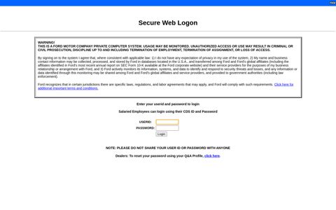 Secure Web Login