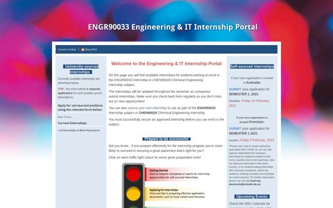 ENGR90033 Engineering & IT Internship Portal | Home