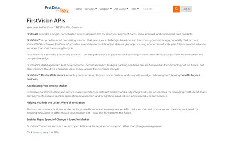 FirstVision APIs - Global Developer Portal - First Data