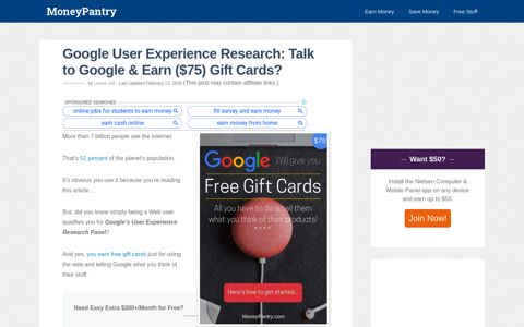 Google User Experience Research: Talk to Google & Earn ...