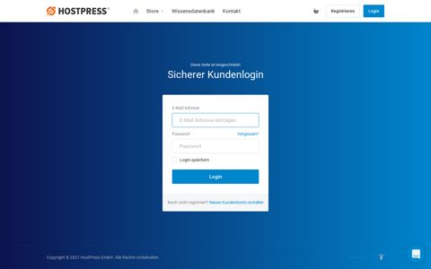 HostPress GmbH: Kundenlogin