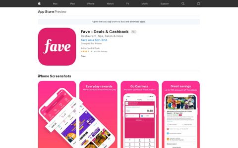 ‎Fave - Deals & Cashback on the App Store