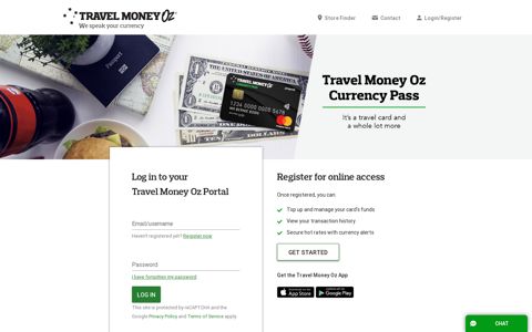 Travel Money Oz Portal: Login