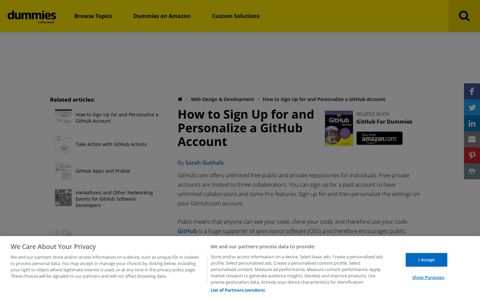 How to Sign Up for and Personalize a GitHub Account ...