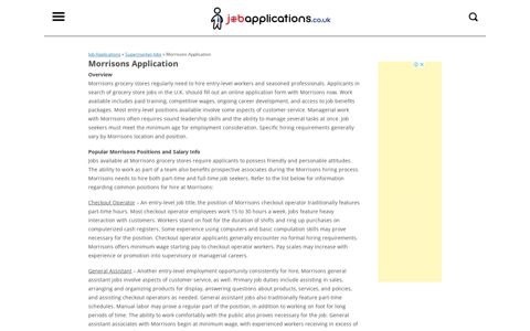 Morrisons Job Application - Job Applications UK