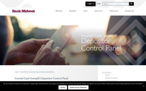 ICS Depositor Control Panel - Bank Midwest