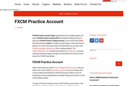 FXCM Practice Account Login - ForexSQ