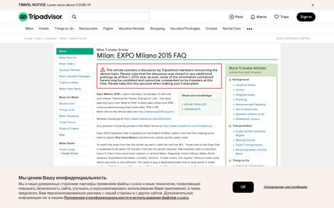 Milan: EXPO Milano 2015 FAQ - Tripadvisor