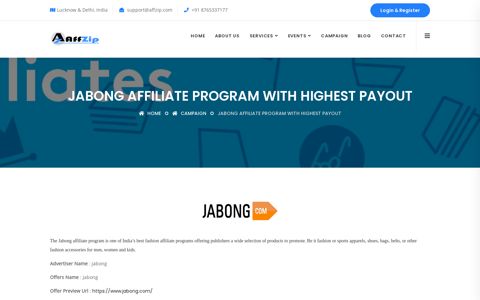 Jabong Affiliate Program with Highest Payout - AffZip Media