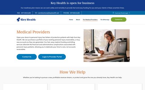 Information For Medical Providers | Key Health | Medical ...