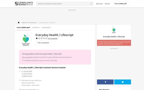 Everyday Health / Lifescript Reviews, Complaints & Contacts ...