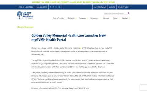 Golden Valley Memorial Healthcare Launches New myGVMH ...