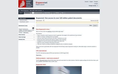 Espacenet - Home page