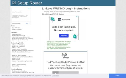 How to Login to the Linksys WRT54G - SetupRouter