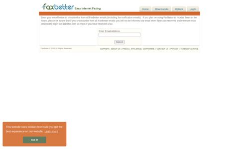 Easy Internet Faxing - Email Unsubscribe - FaxBetter