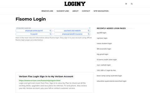 Fisomo Login ✔️ One Click Login - Loginy