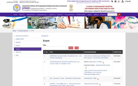 Exam | Jawaharlal Institute of Postgraduate Medical ... - Jipmer