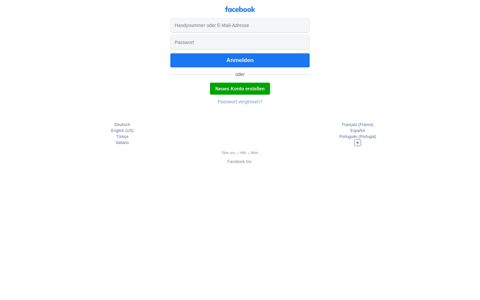 Anmelden oder Registrieren - Facebook