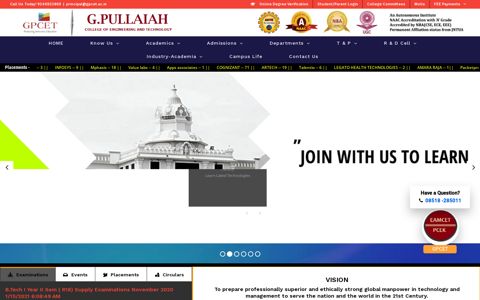 G PULLAIAH COLLEGE OF ENGINEERING & TECHNOLOGY