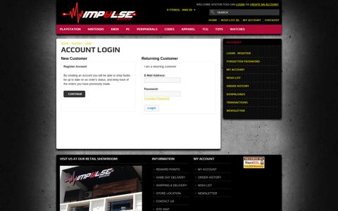 Account Login - Impulse Gaming