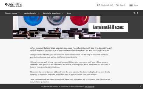 Alumni email & IT access | Goldsmiths, University of London