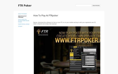 How To Play At FTRpoker - FTR Poker - Google Sites