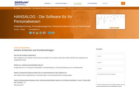 HANSALOG - Die Software für Ihr Personalwesen - F.A.Q.