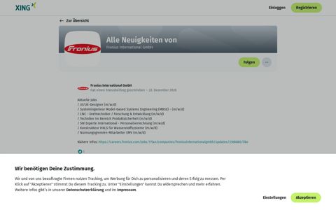 Neuigkeiten von Fronius International GmbH | XING ...