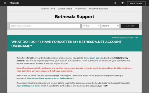 What do I do if I have forgotten my Bethesda.net account ...