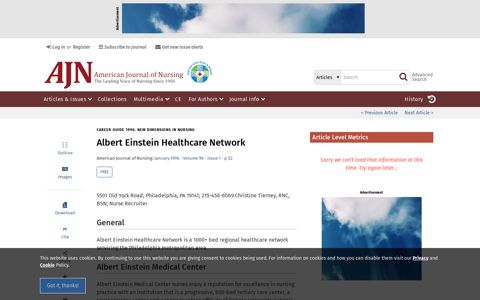 Albert Einstein Healthcare Network : AJN The American ...
