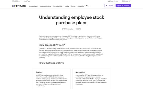 Understanding employee stock purchase plans - Etrade