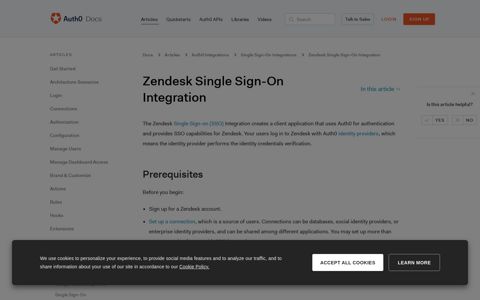 Zendesk Single Sign-On Integration - Auth0