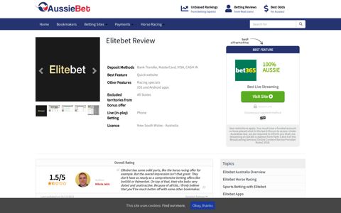 ll▷ Elitebet Review 2020 ᐈ Better Options Available
